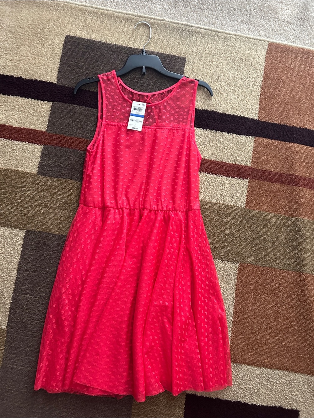 NEW WITH TAGS Epic Threads Red Sleeveless Swiss Dot Skater Dress